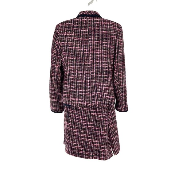 Vintage Pink & black Tweed Skirt Suit Set Size 8 First Option Acrylic/Polyester - Picture 4 of 11